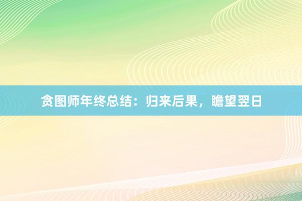 贪图师年终总结：归来后果，瞻望翌日