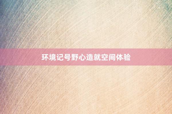 环境记号野心造就空间体验